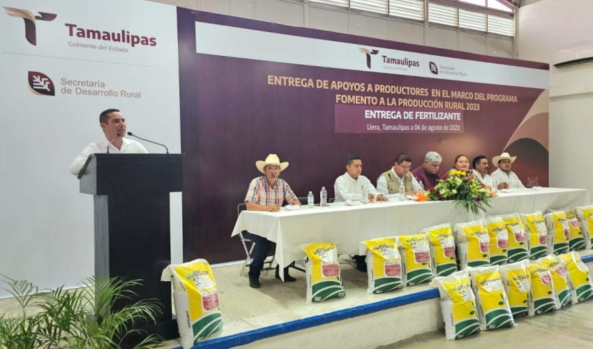 Concluye gobierno de Tamaulipas la entrega de 225 toneladas de fertilizante granulado a productores citrícolas