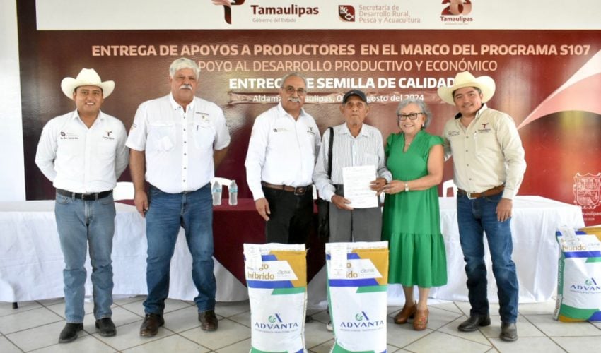 Atiende Gobierno de Tamaulipas necesidades de los productores agrícolas de Aldama