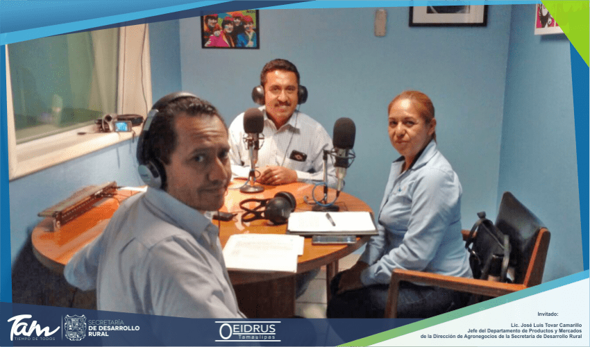 Programa de Radio “Acciones en el Campo Tamaulipeco” Invitado: Lic. Jose Luis Tovar Camarillo, Jefe del Departamento de Productos y Mercados de la Dirección de Agronegocios de la Secretaría de Desarrollo Rural
