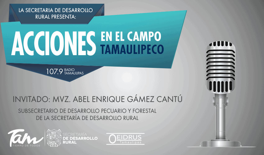 “Acciones en el Campo Tamaulipeco” Invitado: MVZ. Abel Enrique Gámez Cantú, Subsecretario de Desarrollo Pecuario y Forestal en la Secretaría de Desarrollo Rural