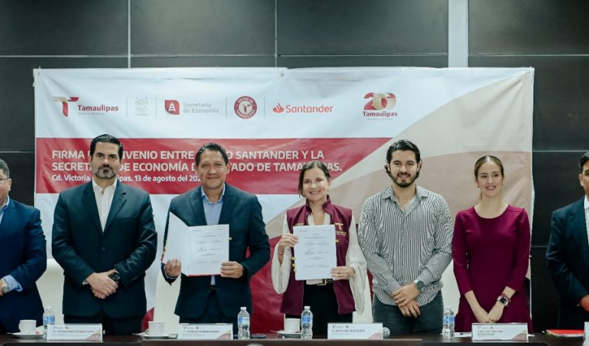 Secretaría de Economía y Banco Santander firman convenio para beneficiar a Pymes