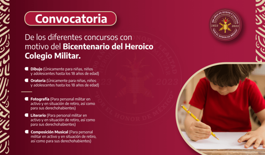 Se invita a los concursos con motivo del Bicentenario del Heroico Colegio Militar