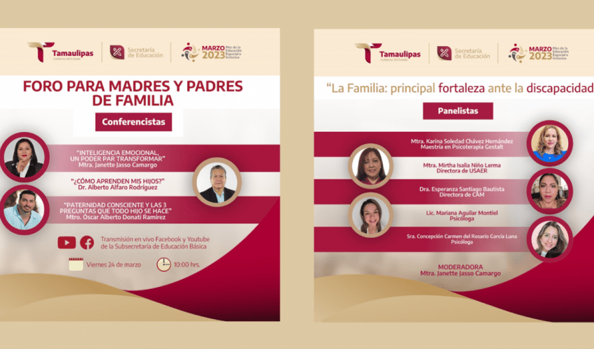 Te invitamos al Foro para Padres y Madres de Familia “La familia: principal fortaleza ante la discapacidad”