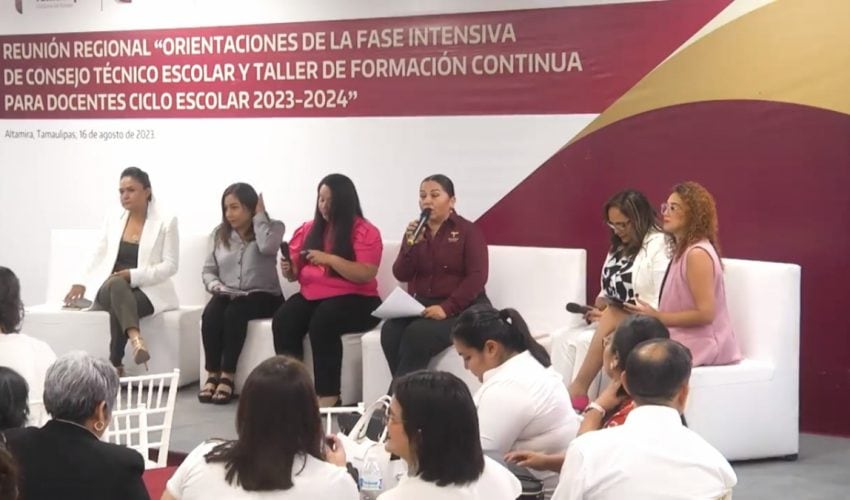 Reunión Regional “Orientaciones para el Taller Intensivo de Consejos Técnicos Escolares y Taller de Formación para Docentes Ciclo Escolar 2023-2024”, en Altamira.