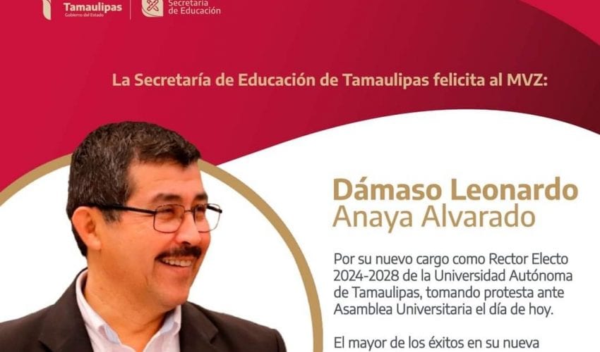 La SET felicita a la UAT y su Rector Electo, el doctor Dámaso Anaya Alvarado,  por su nuevo cargo.