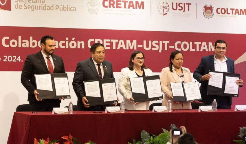 Firma de convenios de colaboración entre el CRETAM, la USJT y el COLTAM