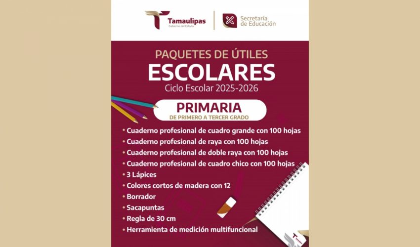 Reel: Paquetes de Útiles Escolares – Primaria 1.ᵉʳ a 3.ᵉʳ grado