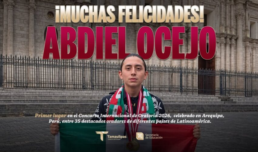 Abdiel Ocejo, obtuvo la Medalla Internacional en la gran final del XII Concurso Internacional de Oratoria 2026 en Perú