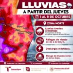 Protección Civil Tamaulipas mantiene vigilancia ante periodo de lluvias y el ingreso del primer frente frío de la temporada