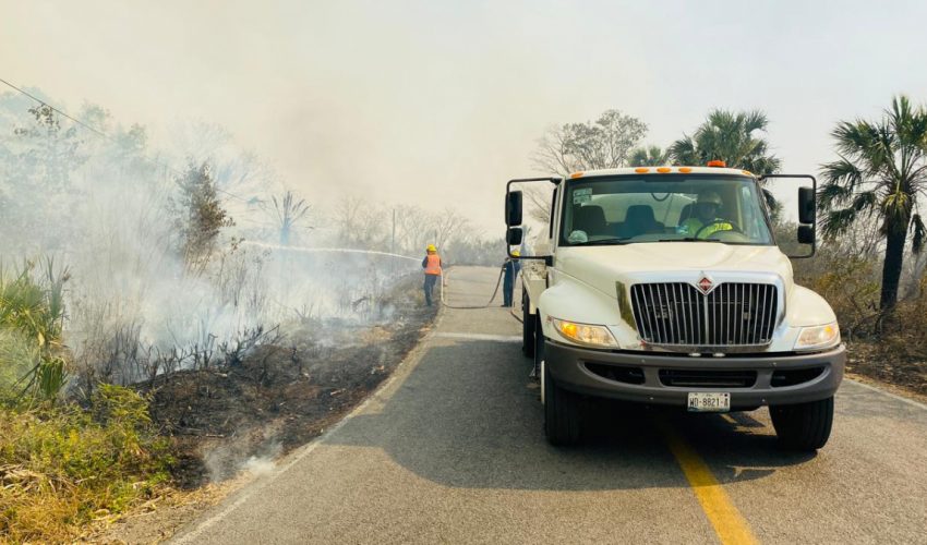 Atiende Protección Civil Estatal incendio forestal en Nuevo Morelos