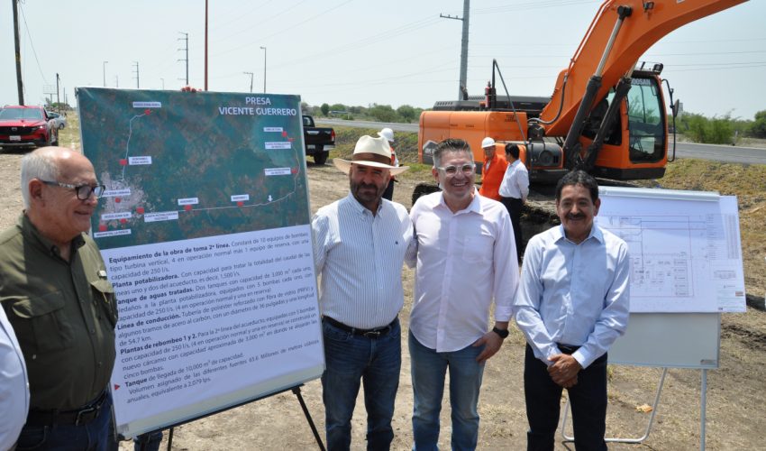 Arrancan trabajos de rectificación de trazos para la construcción de la segunda línea del acueducto de la presa Vicente Guerrero.