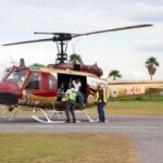 Trasladan en aeronave médica a paciente a unidad de quemados del Hospital General de Victoria