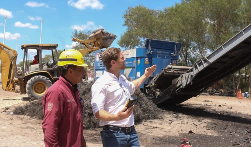 Reduce SEDUMA los riesgos sanitarios y ambientales con trituración de llantas en Reynosa