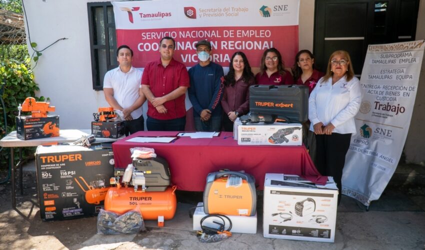 Entregan equipamiento y herramientas de trabajo a beneficiarios de la estrategia Tamaulipas Equipa
