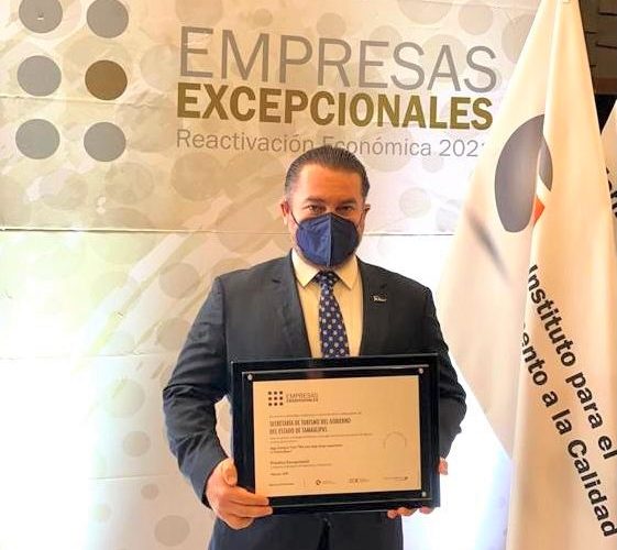 Secretaría de Turismo del Gobierno de Tamaulipas recibe el “Reconocimiento Empresas Excepcionales”