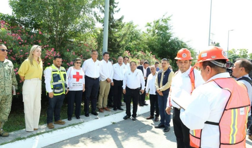 Participa Américo Villarreal en simulacro durante el Día Nacional de Protección Civil