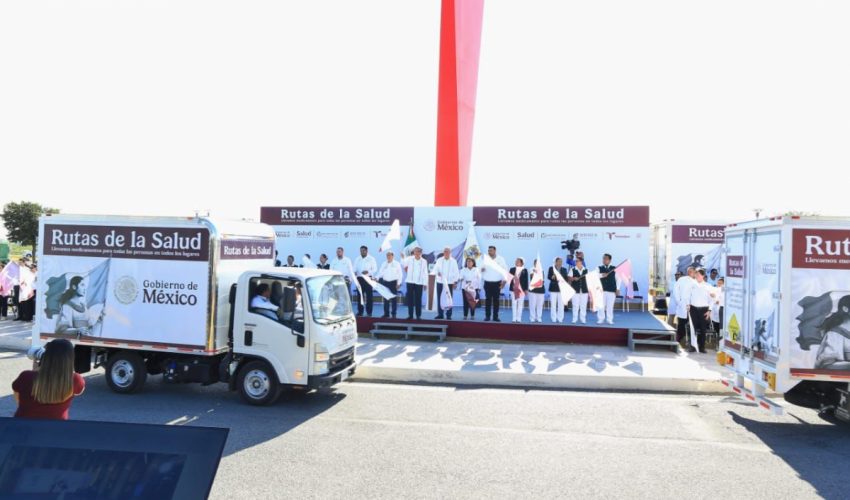 Da Américo banderazo histórico a las Rutas de la Salud en Tamaulipas; garantizan abasto de medicamentos