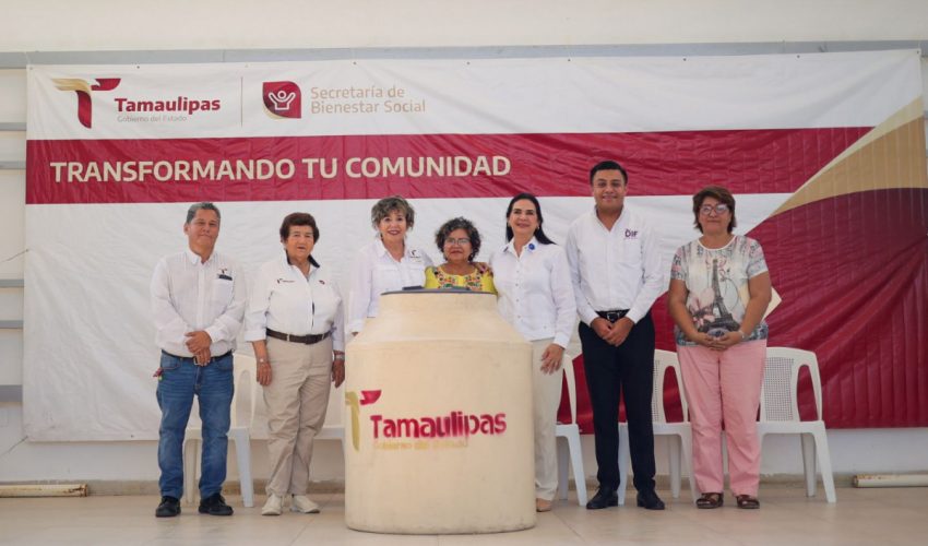Lleva SEBIEN tinacos y programas de Bienestar a la zona sur de Tamaulipas
