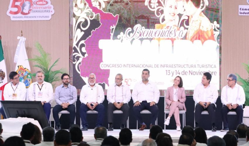 En representación del gobernador, Américo Villarreal Anaya, secretario de Obras Públicas inaugura Congreso Internacional de Infraestructura Turística