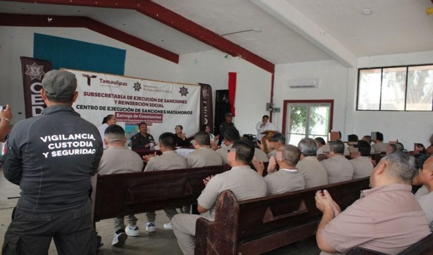 Reciben PPLs de CEDES Matamoros constancias por cursos de cuidado ambiental y salud emocional