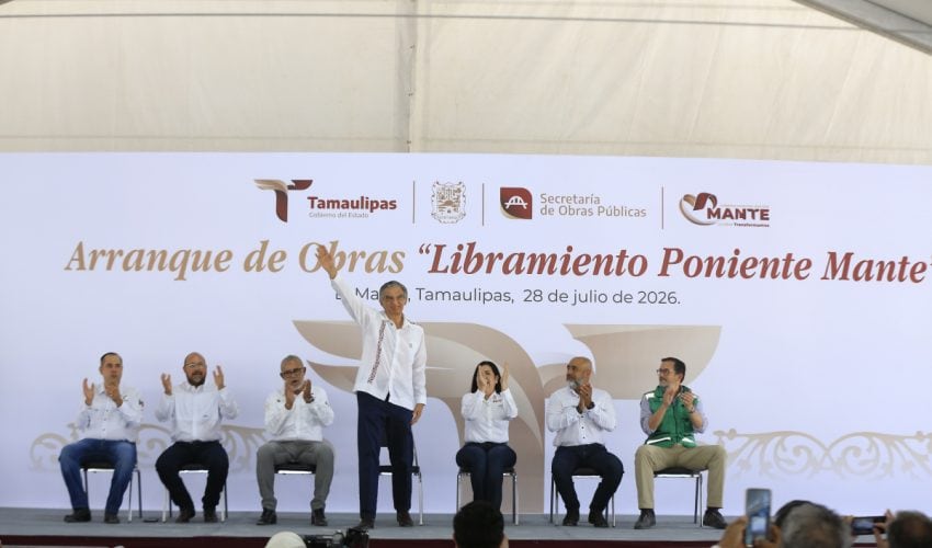 Arranca Américo Villarreal libramiento poniente y entrega obras hidráulicas y deportivas en El Mante